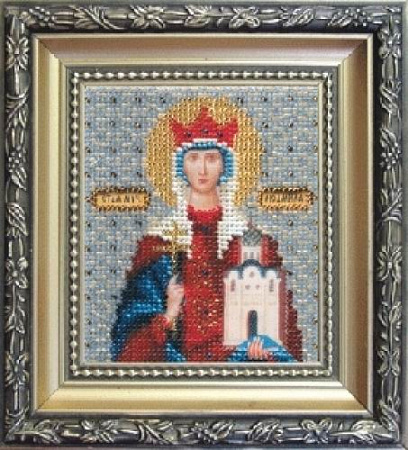 Вышивка бисером икона Святой мученицы Людмилы