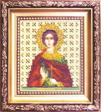 Вышивка бисером икона Святого мученика Анатолия
